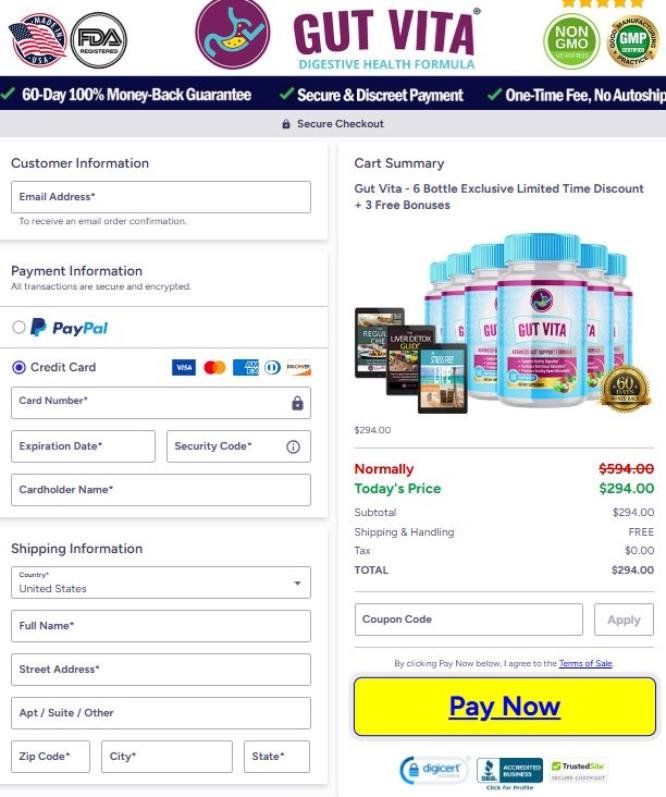 Gut Vita secure online checkout